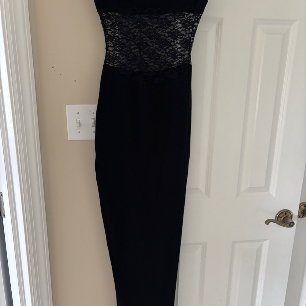Peppermayo Black Lace Maxi Dress